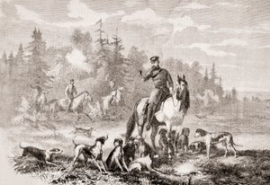 Alexander II die op wolven jaagt nabij Sint-Petersburg, uit L